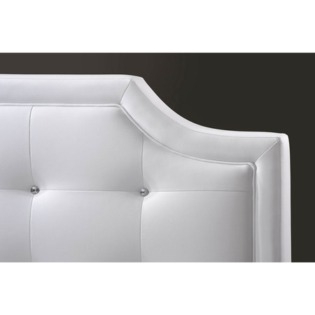 Baxton Studio Carlotta White Modern Bed with Upholstered Headboard - King Size 103-5191